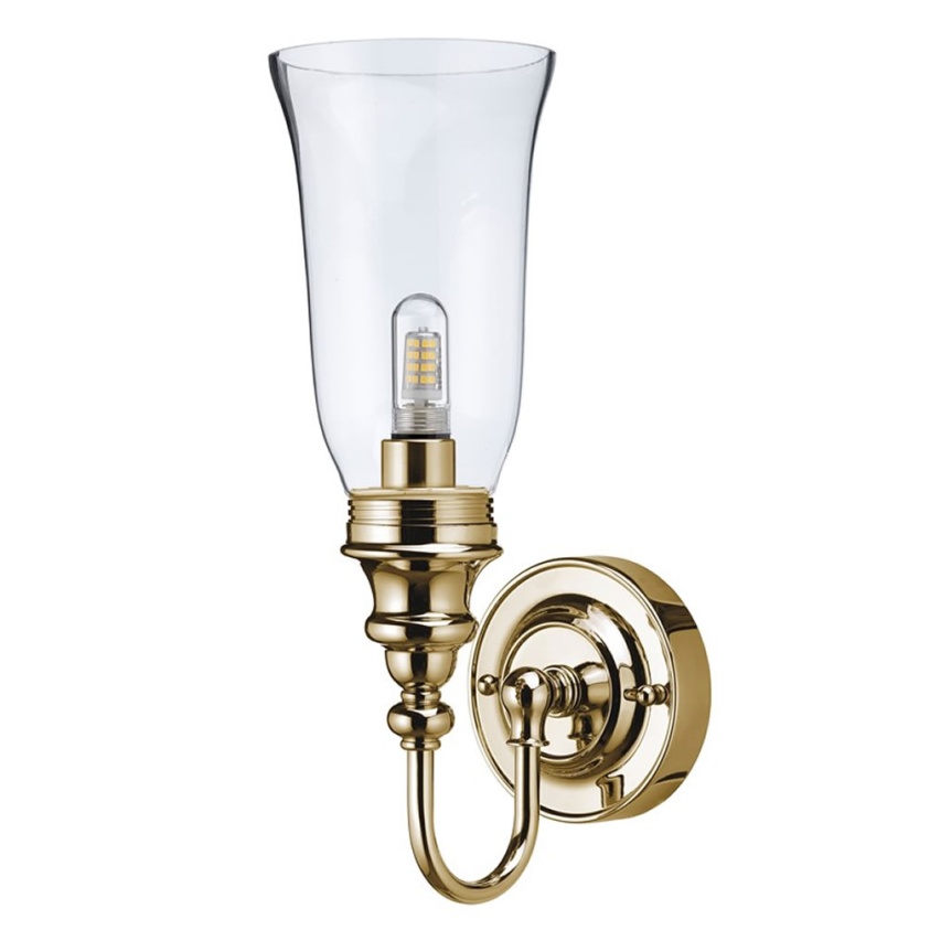 Burlington Ornate Light with Gold Base & Vase Clear Glass Shade